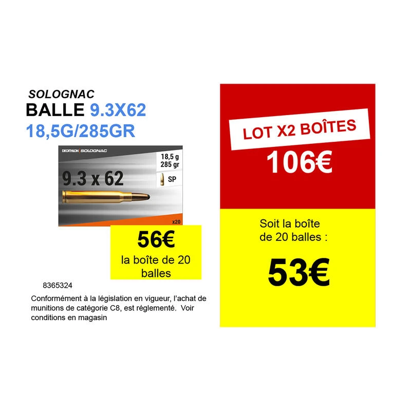 Balle 9,3x62 18,5G/285GRS X20 4 Balle 9,3x62 18,5G/285GRS X20 – Image 2