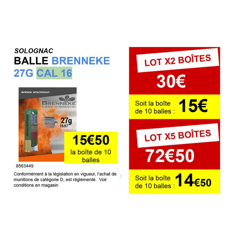 BALLE BRENNEKE CALIBRE 16 X 10 . 4 BALLE BRENNEKE CALIBRE 16 X 10 . – Image 2