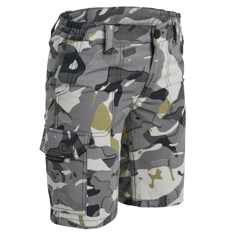 Bermuda Chasse Junior 500 Camouflage Gris 3 Bermuda Chasse Junior 500 Camouflage Gris
