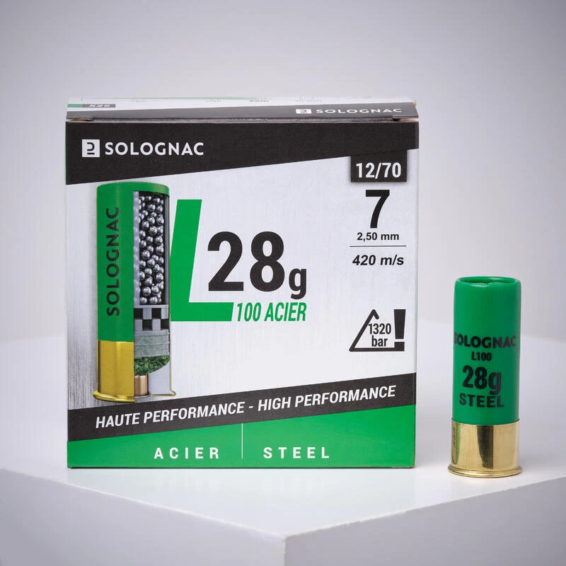 Cartouche L100 28gr Haute Vitesse CALIBRE 12/70 BILLE Acier N°7 X25 3 Cartouche L100 28gr Haute Vitesse CALIBRE 12/70 BILLE Acier N°7 X25