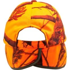 CASQUETTE CHASSE A RABAT CAMOUFLAGE ORANGE 21 CASQUETTE CHASSE A RABAT CAMOUFLAGE ORANGE -Équipement De Chasse casquette chasse a rabat camouflage orange 9