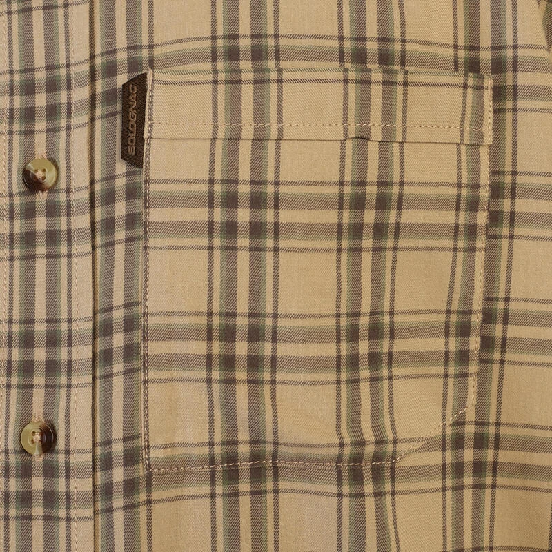 Chemise Chasse Coton Manches Longues Respirant Homme - 100 à Carreaux Beige. 11 Chemise Chasse Coton Manches Longues Respirant Homme - 100 à Carreaux Beige. – Image 9