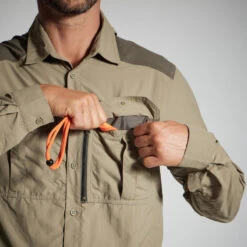 CHEMISE MANCHES LONGUES LEGERE ET RESPIRANTE 520 VERTE -Équipement De Chasse chemise manches longues legere et respirante 520 verte 3