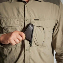 CHEMISE MANCHES LONGUES LEGERE ET RESPIRANTE 520 VERTE -Équipement De Chasse chemise manches longues legere et respirante 520 verte 4