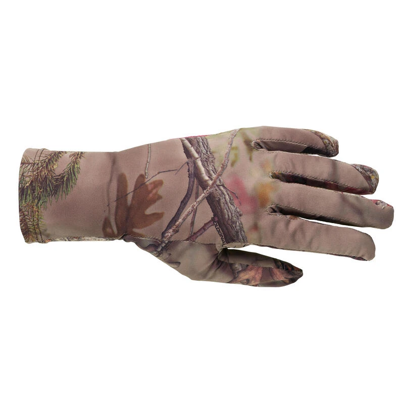 Gants De Chasse Polyester Respirants Femme - 500 Camouflage 3 Gants De Chasse Polyester Respirants Femme - 500 Camouflage