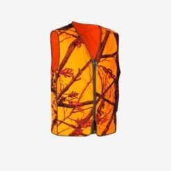 GILET CHASSE COMPACT SILENCIEUX CAMOUFLAGE FLUO