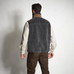 GILET POLAIRE SANS MANCHES MOUTONNE 500 GRIS -Équipement De Chasse gilet polaire sans manches moutonne 500 gris 2