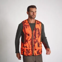 GILET REVERSIBLE PERCUSSION CAMO FLUO / VERT -Équipement De Chasse gilet reversible percussion camo fluo vert 6