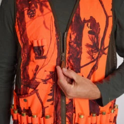 GILET REVERSIBLE PERCUSSION CAMO FLUO / VERT -Équipement De Chasse gilet reversible percussion camo fluo vert 9
