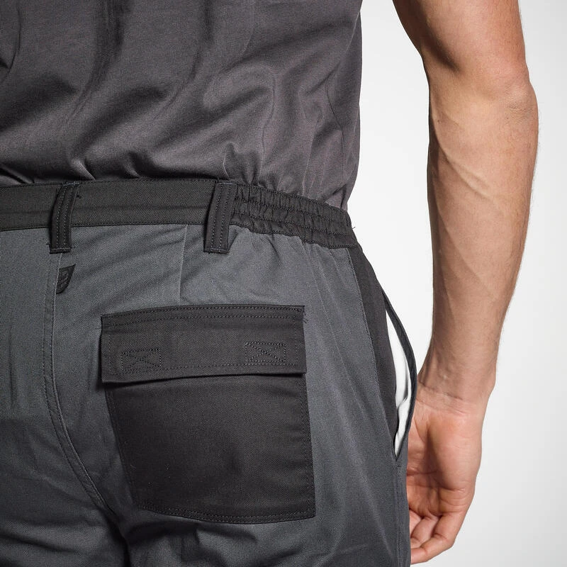 PANTALON CARGO RESISTANT STEPPE 300 BICOLORE GRIS ET NOIR 6 PANTALON CARGO RESISTANT STEPPE 300 BICOLORE GRIS ET NOIR – Image 4