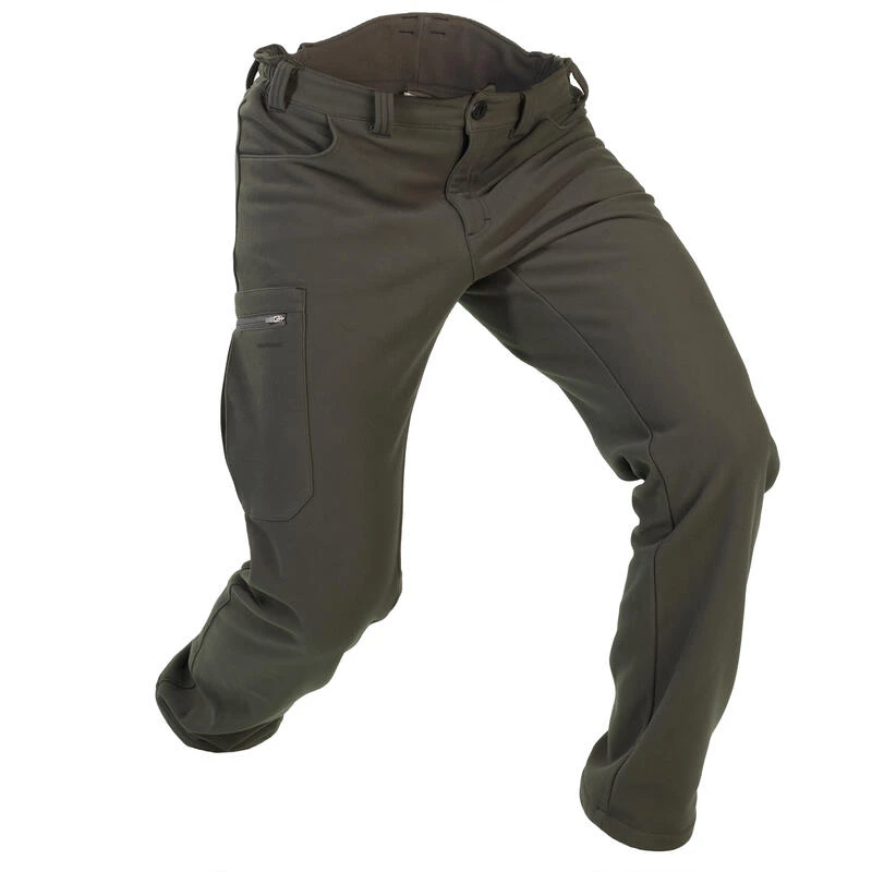 PANTALON CHASSE CHAUD SILENCIEUX POLAIRE VERT 100 4 PANTALON CHASSE CHAUD SILENCIEUX POLAIRE VERT 100 – Image 2