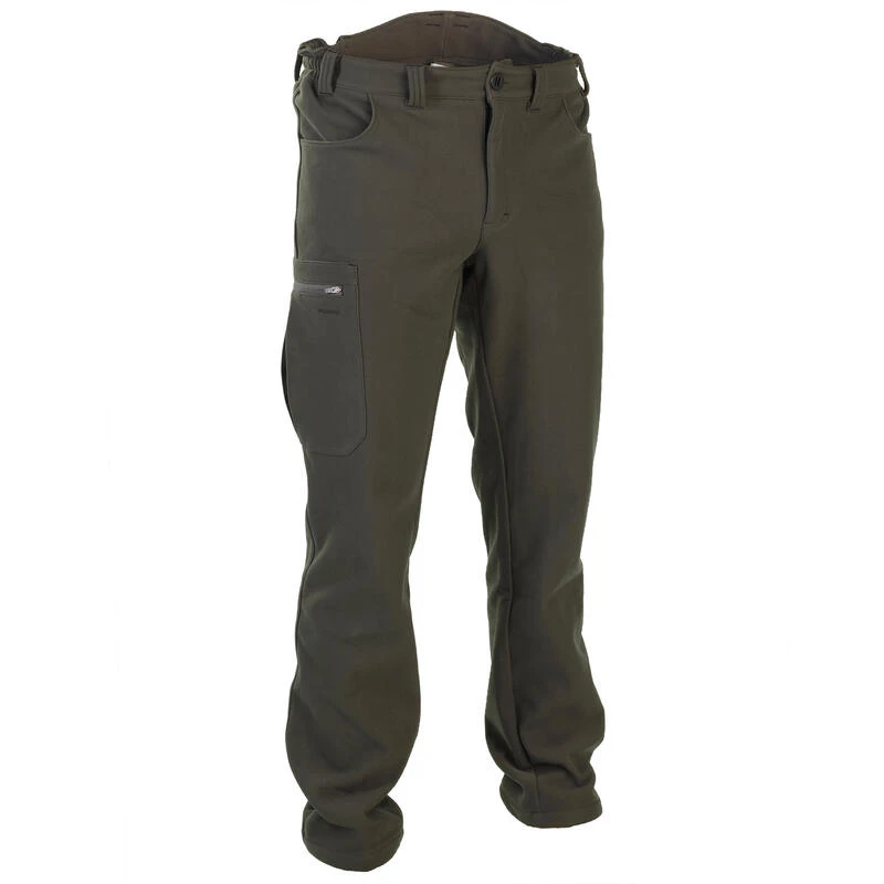 PANTALON CHASSE CHAUD SILENCIEUX POLAIRE VERT 100 3 PANTALON CHASSE CHAUD SILENCIEUX POLAIRE VERT 100