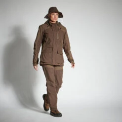 PANTALON CHASSE FEMME IMPERMEABLE 500 MARRON -Équipement De Chasse pantalon chasse femme impermeable 500 marron 5