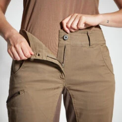 PANTALON CHASSE FEMME RESPIRANT 500 MARRON -Équipement De Chasse pantalon chasse femme respirant 500 marron 5