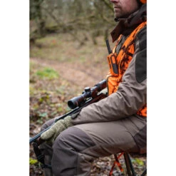 PANTALON CHASSE IMPERMEABLE CHAUD SILENCIEUX MARRON 520 12 PANTALON CHASSE IMPERMEABLE CHAUD SILENCIEUX MARRON 520 -Équipement De Chasse pantalon chasse impermeable chaud silencieux marron 520 1