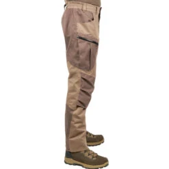 PANTALON CHASSE IMPERMEABLE CHAUD SILENCIEUX MARRON 520 14 PANTALON CHASSE IMPERMEABLE CHAUD SILENCIEUX MARRON 520 -Équipement De Chasse pantalon chasse impermeable chaud silencieux marron 520 3