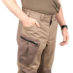 PANTALON CHASSE IMPERMEABLE CHAUD SILENCIEUX MARRON 520 18 PANTALON CHASSE IMPERMEABLE CHAUD SILENCIEUX MARRON 520 -Équipement De Chasse pantalon chasse impermeable chaud silencieux marron 520 7