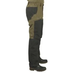 PANTALON CHASSE IMPERMÉABLE RENFORT VERT 520 -Équipement De Chasse pantalon chasse impermeable renfort vert 520 4