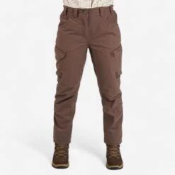 PANTALON FEMME CHASSE CHAUD IMPERMÉABLE MARRON 500 -Équipement De Chasse pantalon femme chasse chaud impermeable marron 500 2