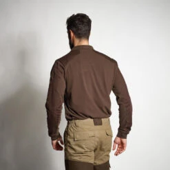 Équipement De Chasse -Équipement De Chasse polo manches longues renfort marron 100 1