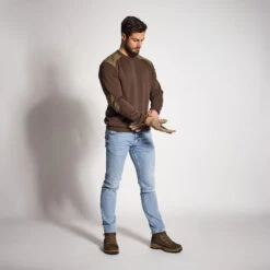 PULL 500 MARRON -Équipement De Chasse pull 500 marron 5