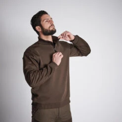 PULL RENFORT 500 MARRON -Équipement De Chasse pull renfort 500 marron 2