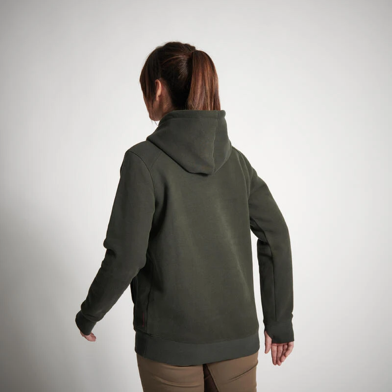 SWEAT-SHIRT CAPUCHE FEMME 500 CHAUD VERT 4 SWEAT-SHIRT CAPUCHE FEMME 500 CHAUD VERT – Image 2
