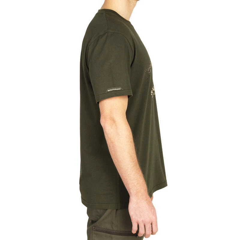 T-shirt Manches Courtes Chasse Coton Homme - 100 Sanglier Vert 6 T-shirt Manches Courtes Chasse Coton Homme - 100 Sanglier Vert – Image 4