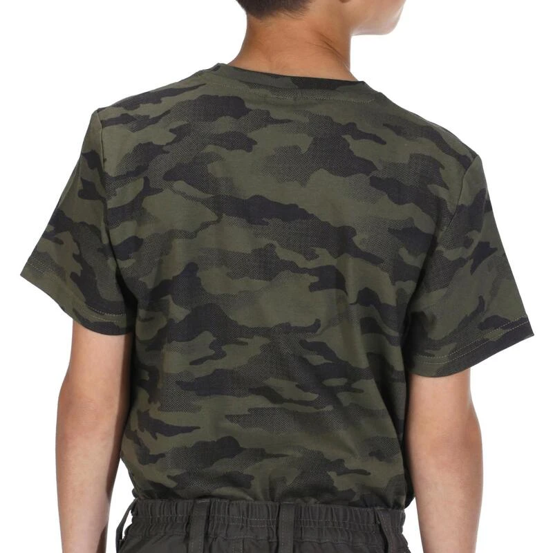 T-shirt Manches Courtes Chasse Coton Junior - 100 Camouflage Halftone Vert 5 T-shirt Manches Courtes Chasse Coton Junior - 100 Camouflage Halftone Vert – Image 3
