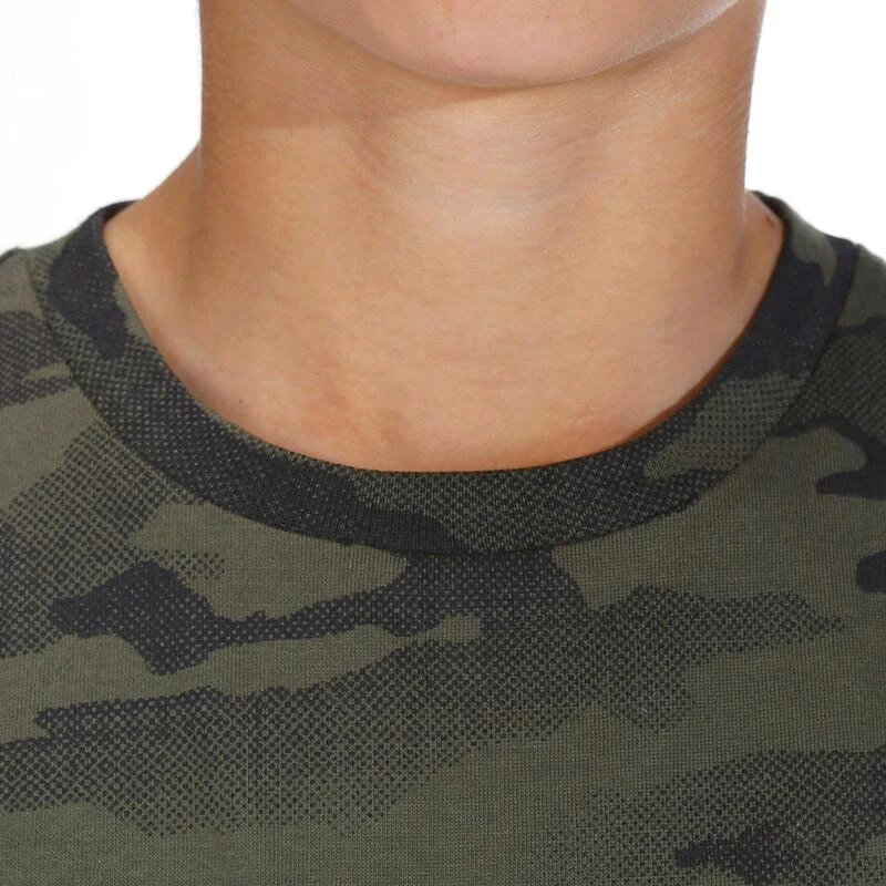 T-shirt Manches Courtes Chasse Coton Junior - 100 Camouflage Halftone Vert 7 T-shirt Manches Courtes Chasse Coton Junior - 100 Camouflage Halftone Vert – Image 5
