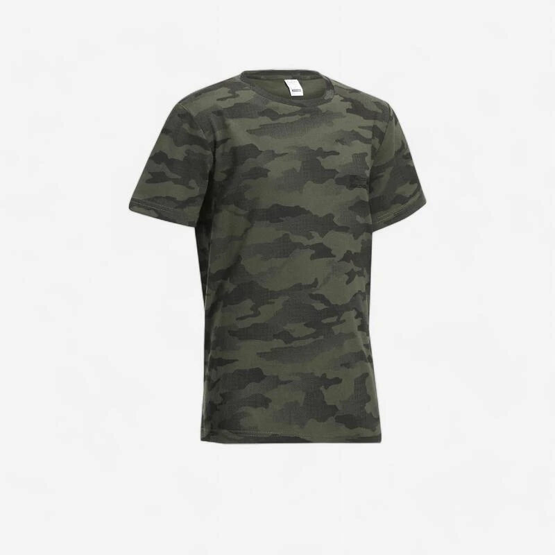 T-shirt Manches Courtes Chasse Coton Junior - 100 Camouflage Halftone Vert 3 T-shirt Manches Courtes Chasse Coton Junior - 100 Camouflage Halftone Vert