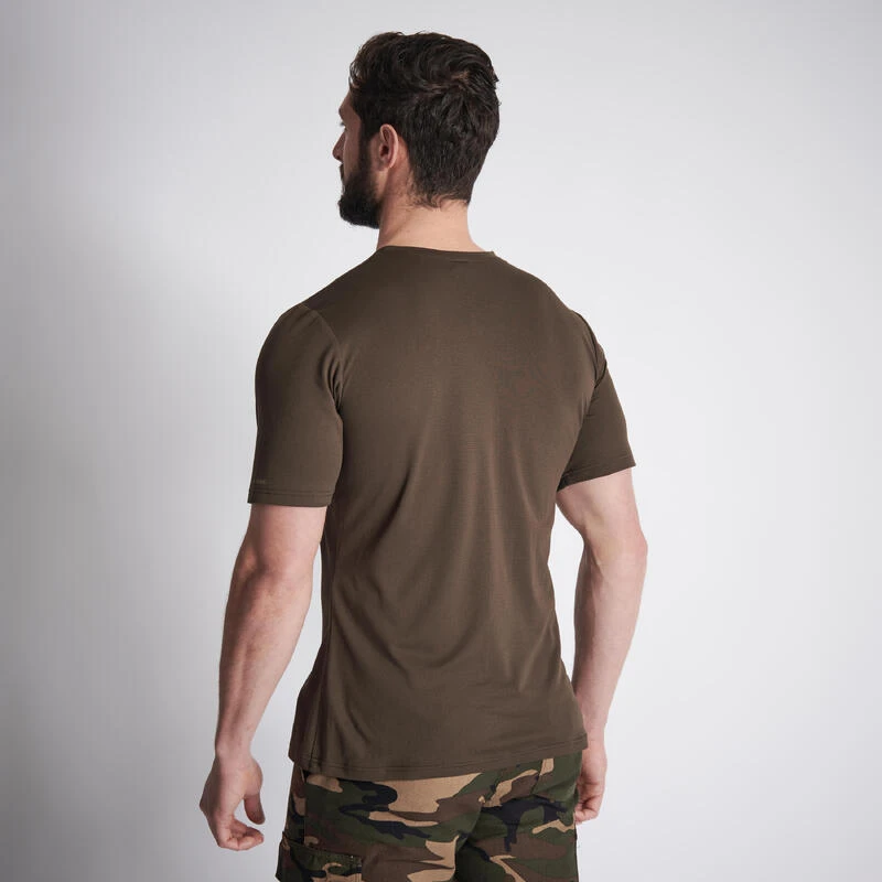T-shirt Manches Courtes Respirant Chasse Homme 100 Marron Foncé 4 T-shirt Manches Courtes Respirant Chasse Homme 100 Marron Foncé – Image 2
