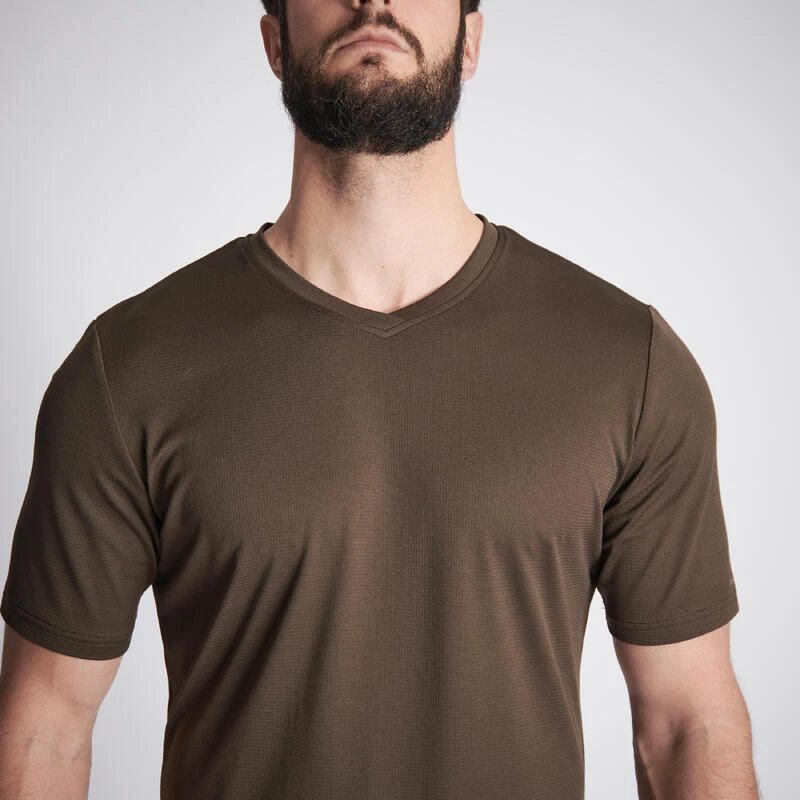 T-shirt Manches Courtes Respirant Chasse Homme 100 Marron Foncé 5 T-shirt Manches Courtes Respirant Chasse Homme 100 Marron Foncé – Image 3