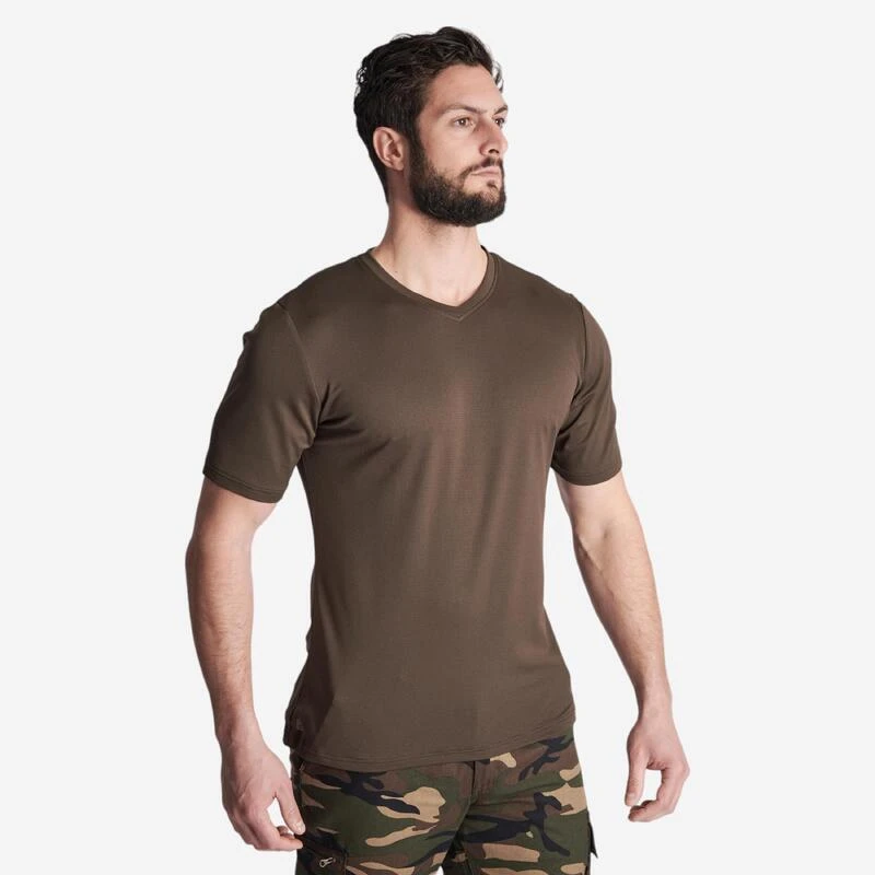 T-shirt Manches Courtes Respirant Chasse Homme 100 Marron Foncé 3 T-shirt Manches Courtes Respirant Chasse Homme 100 Marron Foncé