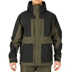 VESTE CHASSE IMPERMEABLE RENFORT VERTE 500 -Équipement De Chasse veste chasse impermeable renfort verte 500 1