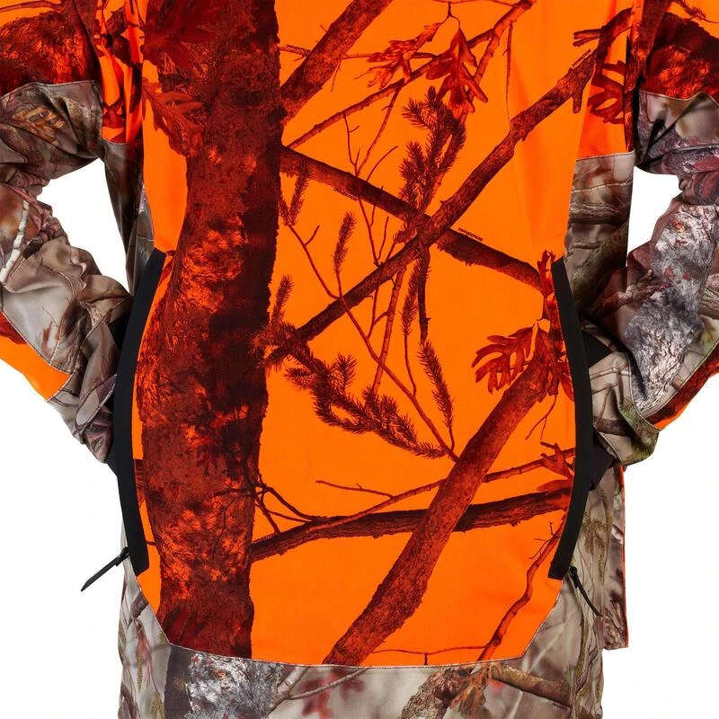VESTE CHASSE POSTE IMPERMÉABLE CHAUDE 3 EN 1 CAMO FLUO 900 9 VESTE CHASSE POSTE IMPERMÉABLE CHAUDE 3 EN 1 CAMO FLUO 900 – Image 7