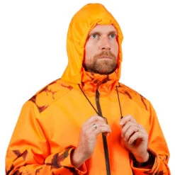 VESTE CHASSE RESISTANTE IMPERMEABLE ORANGE FLUO SUPERTRACK 100 21 VESTE CHASSE RESISTANTE IMPERMEABLE ORANGE FLUO SUPERTRACK 100 -Équipement De Chasse veste chasse resistante impermeable orange fluo supertrack 100 9
