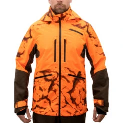 VESTE CHASSE RESISTANTE IMPERMEABLE ORANGE FLUO SUPERTRACK 900 LIGHT -Équipement De Chasse veste chasse resistante impermeable orange fluo supertrack 900 light 3