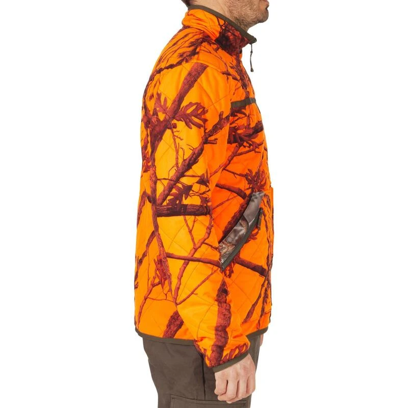 VESTE CHASSE REVERSIBLE SILENCIEUSE CAMOUFLAGE/CAMOUFLAGE FLUO 6 VESTE CHASSE REVERSIBLE SILENCIEUSE CAMOUFLAGE/CAMOUFLAGE FLUO – Image 4
