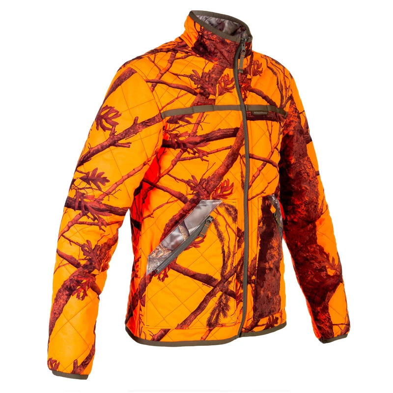 VESTE CHASSE REVERSIBLE SILENCIEUSE CAMOUFLAGE/CAMOUFLAGE FLUO 11 VESTE CHASSE REVERSIBLE SILENCIEUSE CAMOUFLAGE/CAMOUFLAGE FLUO – Image 9