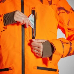 VESTE CHASSE SUPERTRACK FEMME RESISTANTE IMPERMEABLE ORANGE FLUO 500 16 VESTE CHASSE SUPERTRACK FEMME RESISTANTE IMPERMEABLE ORANGE FLUO 500 -Équipement De Chasse veste chasse supertrack femme resistante impermeable orange fluo 500 4