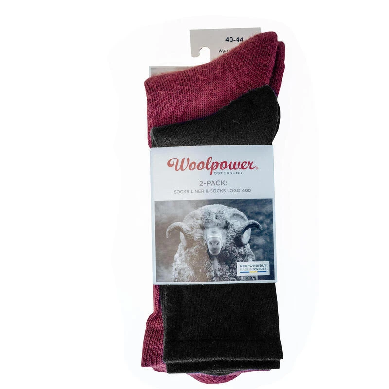 Woolpower 2-Pack: Chaussette De Doublure / Chaussette 400 - Noir / Rouge Rouille 3 Woolpower 2-Pack: Chaussette De Doublure / Chaussette 400 - Noir / Rouge Rouille