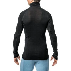 Woolpower Merino Base Layer Zip Turtleneck LITE - Noir -Équipement De Chasse woolpower merino base layer zip turtleneck lite noir 2