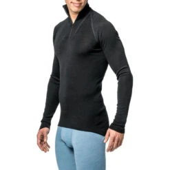 Woolpower Merino Base Layer Zip Turtleneck LITE - Noir -Équipement De Chasse woolpower merino base layer zip turtleneck lite noir 3