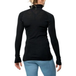 Woolpower Merino Base Layer Zip Turtleneck LITE - Noir -Équipement De Chasse woolpower merino base layer zip turtleneck lite noir 4