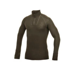 Woolpower Merino Base Layer Zip Turtleneck LITE - Vert Pin -Équipement De Chasse woolpower merino base layer zip turtleneck lite vert pin 1