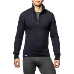 Woolpower Merino Mid Layer Zip Turtleneck 400 - Marine Foncé -Équipement De Chasse woolpower merino mid layer zip turtleneck 400 marine fonce 3