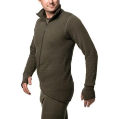 Woolpower Veste à Fermeture Éclair Mid Layer Merino 400 - Vert Pin -Équipement De Chasse woolpower veste a fermeture eclair mid layer merino 400 vert pin 2
